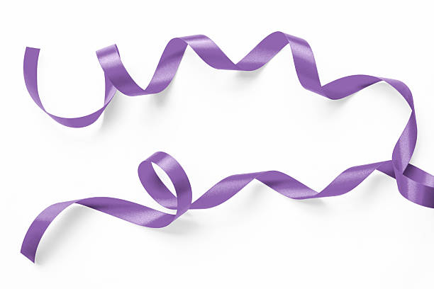 istock Purple satin ribbon mulberry lavender bow scroll set isolated on white background with clipping path for holiday and wedding card confetti design decoration 2211053336