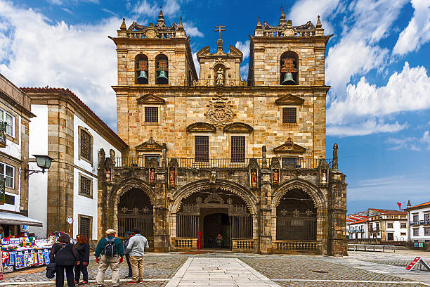 Guimaraes, Portugal-05-16-2022: Is a city and municipality located in northern Portugal, in the district of Braga. The city was settled in the 9th century, at which time it was called Vimaranes