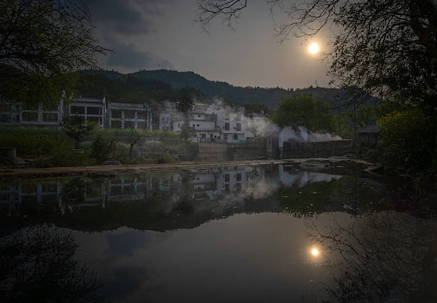 Reflection of a quiet mountain village