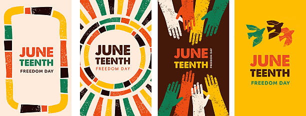Juneteenth freedom day. A celebration of American history, African American Independence Day design. Poster, banner, card template Juneteenth freedom day. A celebration of American history, African American Independence Day design. Poster, banner, card template. Vector illustration juneteenth stock illustrations