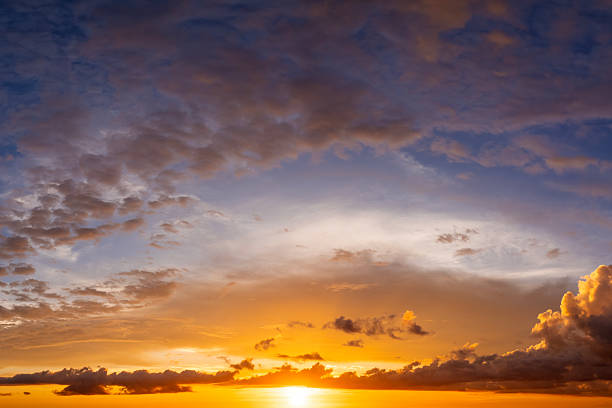 istock Amazing evening skyscape. Sunset sky with bright colorful clouds 2211065427