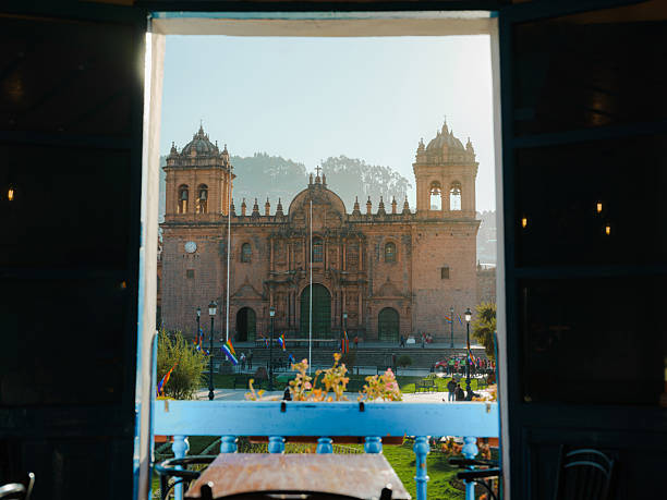 Plaza de Armas by night, Cuzco, Peru.