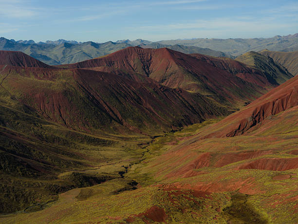 Awe-inspiring view of Red Valley in Vinicunca, Peruvian Andes
