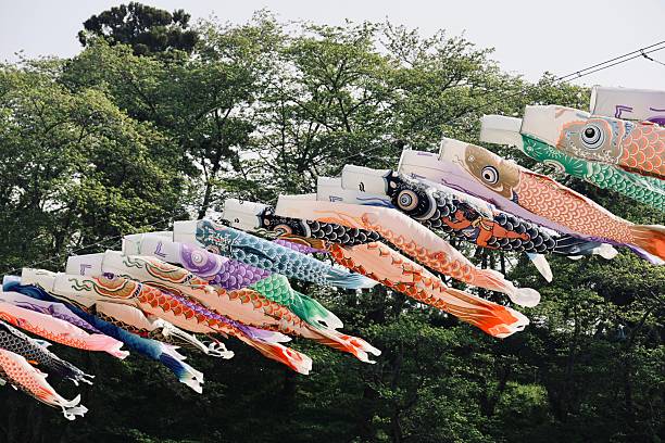 蓮華寺池公園の藤祭りへ行って撮った鯉のぼりです。