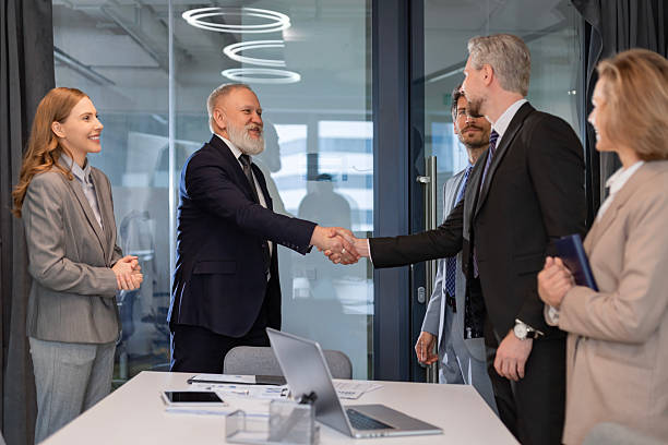 istock Businessmen shaking hands during a meeting. 2211074734