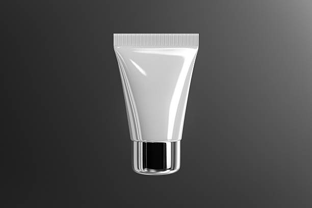 istock Aluminum laminate liquid makeup container with chromatic skrew cap, luxury metallic Squeeze tube packaging mockup, elegent chromatica cream tube container, cosmetology image concept 2211075386