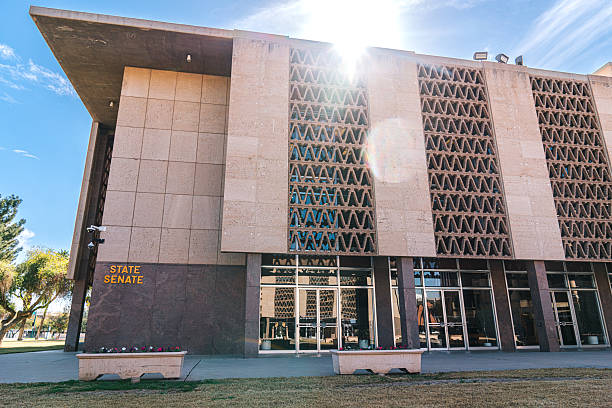 Arizona State Senate Building at the Capitol Complex in Phoenix on a Sunny Day in February