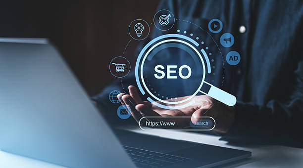 istock SEO digital marketing strategy with holographic HUD interface. 2211084305