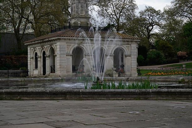 Fountains in a formal garden, Jardin des Tuileries, Paris
