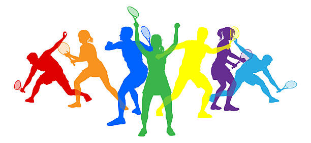 istock Silhouette Tennis Players Silhouettes Concept 2211089047