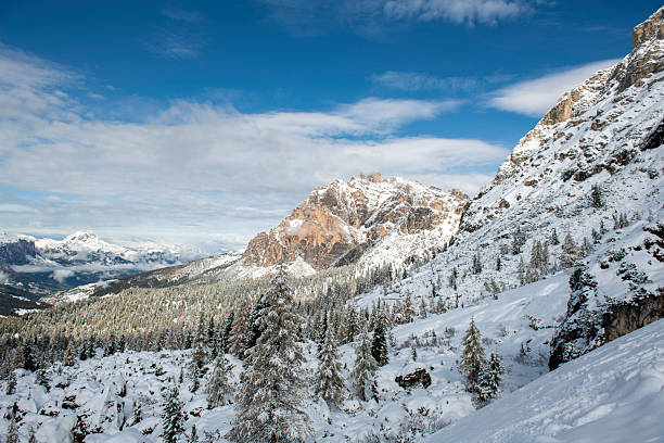 Beautiful winter mountains and blue sky