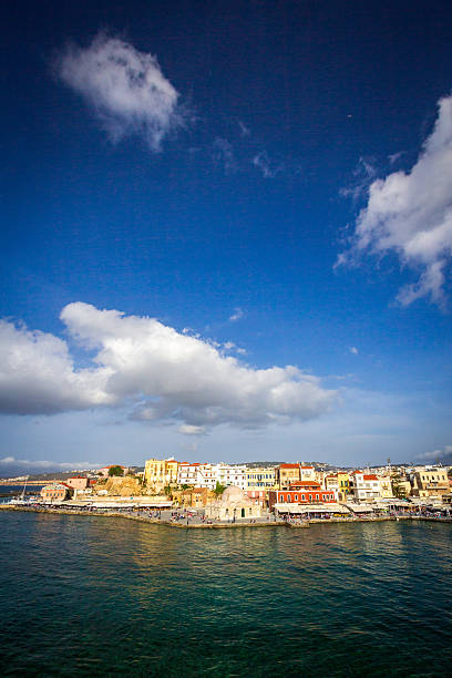 Kyuchuk Hassan Mosque at the Venetian Harbor of the city of Chania on the island of Crete in Greec