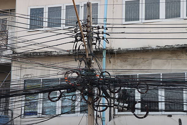 istock Tangle of urban cables and wires 2211099541