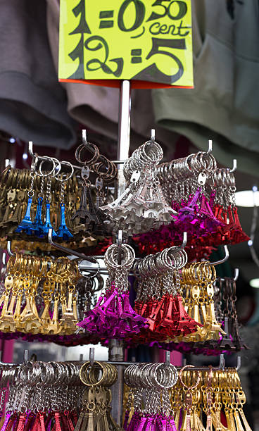 istock Paris, France: Colorful Eiffel Tower Souvenirs Retail Display Close-Up 2211113201