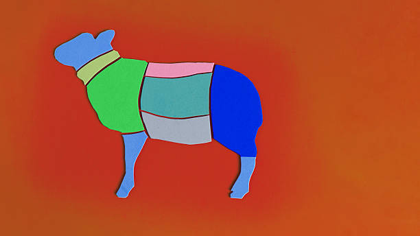 istock A close-up diagram of a lamb carcass on a bright red background 2211114723