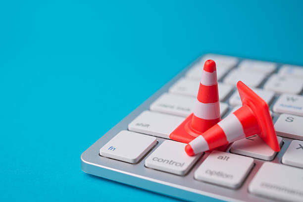 istock Maintenance, repair, under construction in computer system from virus or ransomware concept. 2211115609