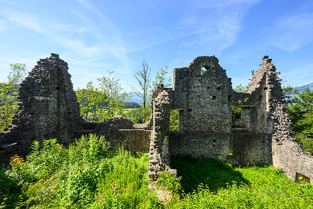 Ruins of the castle Neuburg in Koblach in Austria