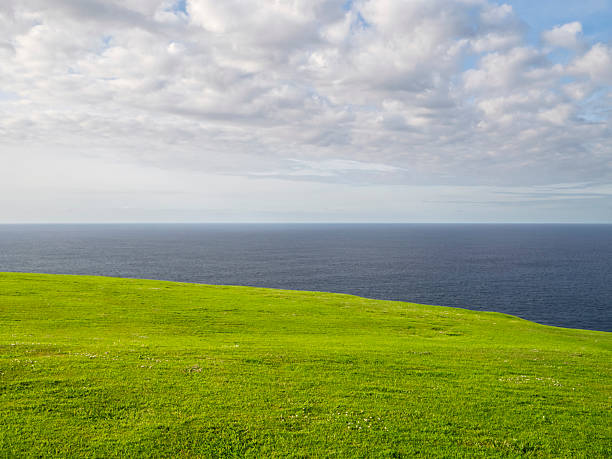 Horizon over water. Land, sea, and sky.