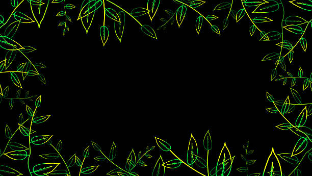istock Green Leafy Border Design with Vibrant Outline for Creative Projects 2211130439
