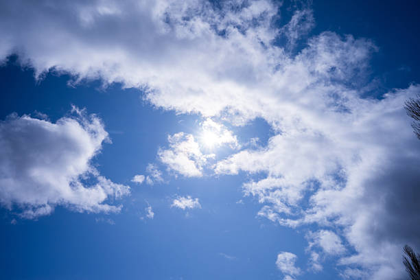 Blue sky and white clouds under the sun