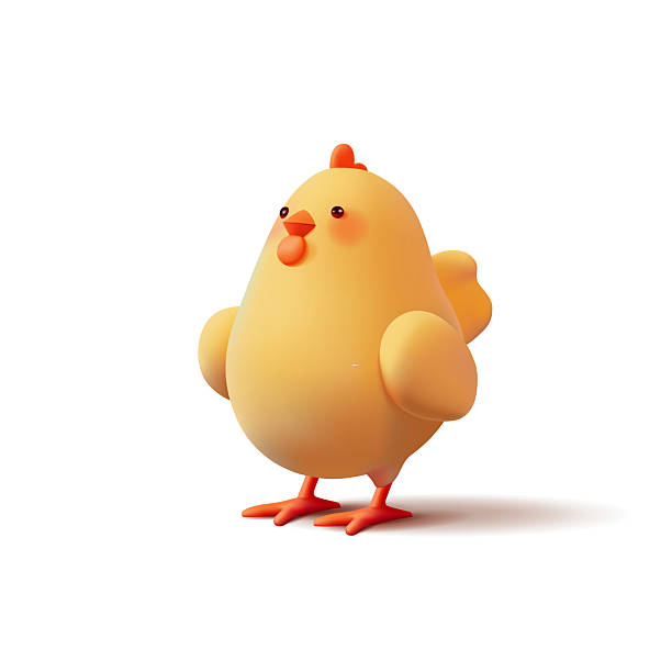 istock 3D character of a cute little yellow chick. Small domestic chicken on a white background. Vector illustration. 2211150318
