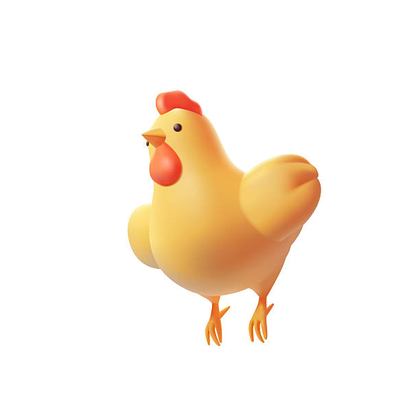 istock 3D character of a flying, jumping chicken on a white background. For design concepts of advertising materials of poultry farming, farm, and village. Vector illustration. 2211150392