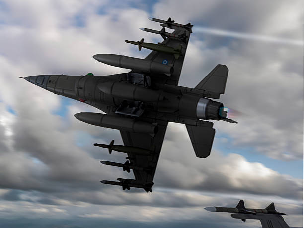 istock Fighter jets fly together at high altitude 2211156902