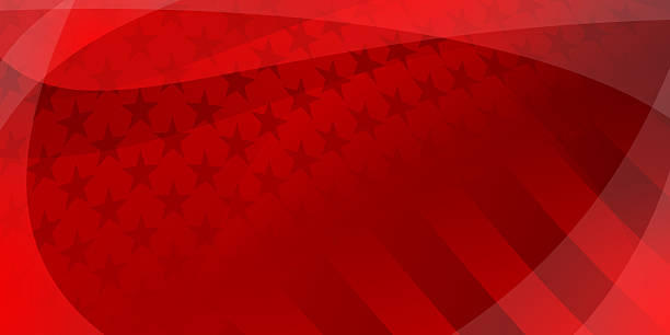 Stylized red American flag with stars and stripes. Vector illustration of the American flag in red colors with abstract stars and stripes, modern design for celebrations and national holidays. patriotism stock illustrations