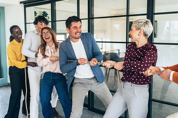 istock Office Team Tug-of-War Challenge 2211163917