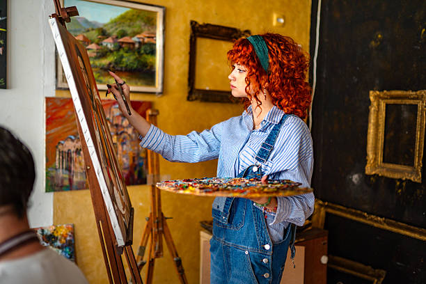 istock Having fun with my art teacher 2211170904