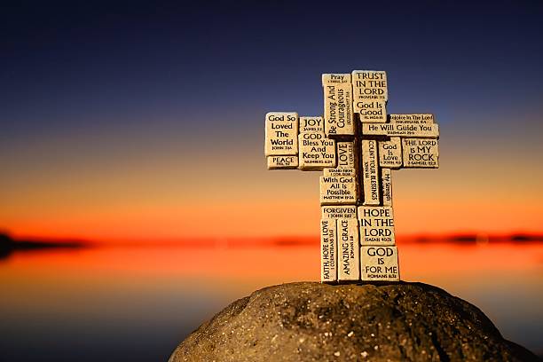 Stone Cross Jesus Christ Names Sunsert