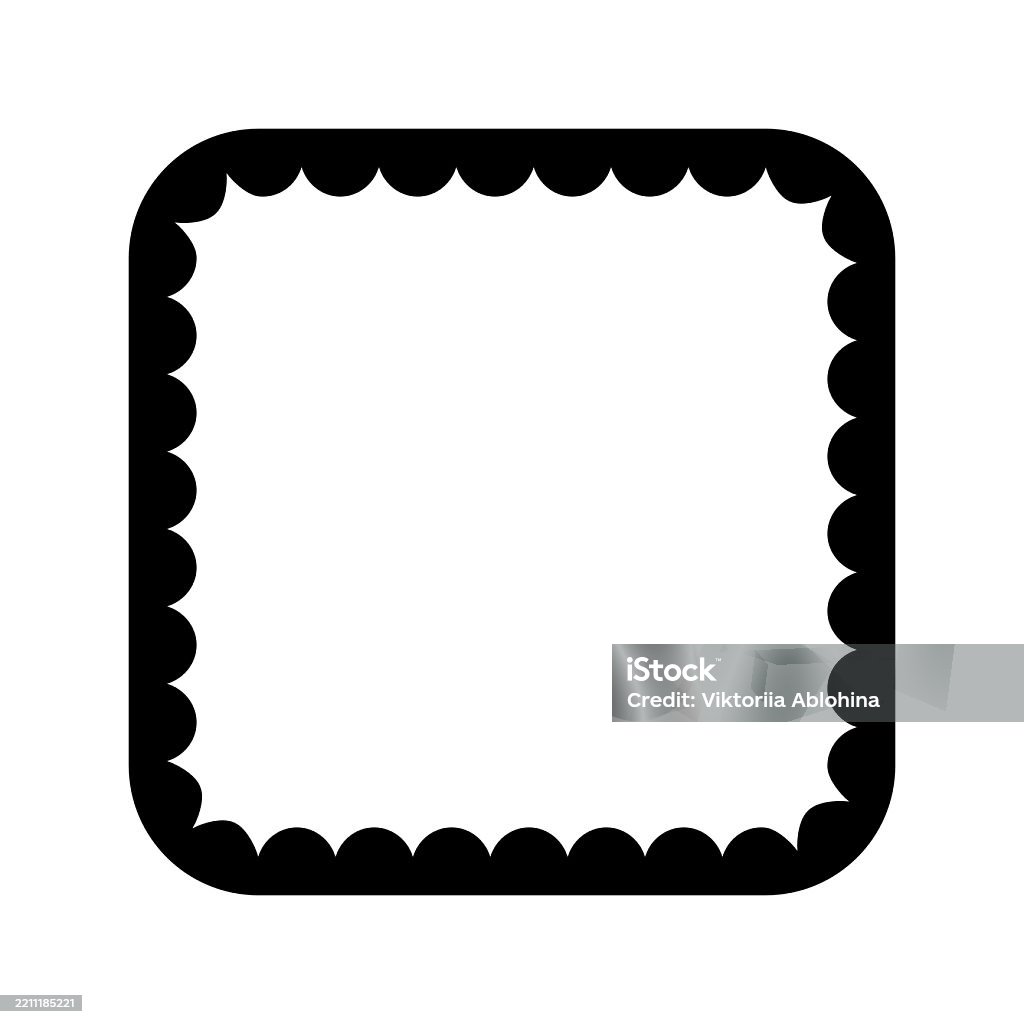 Inner Borders Square Frame With Scallop Inner Borders Picture Or Mirror Vignette With ...