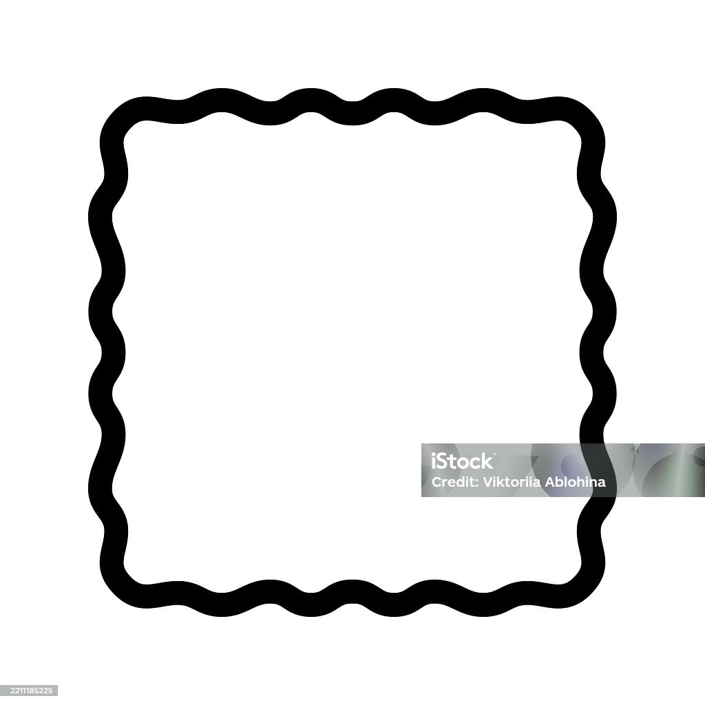 Rectangle Frame Curvy Square Frame With Curvy Edges Rectangular Shape With Wiggly Borders ...