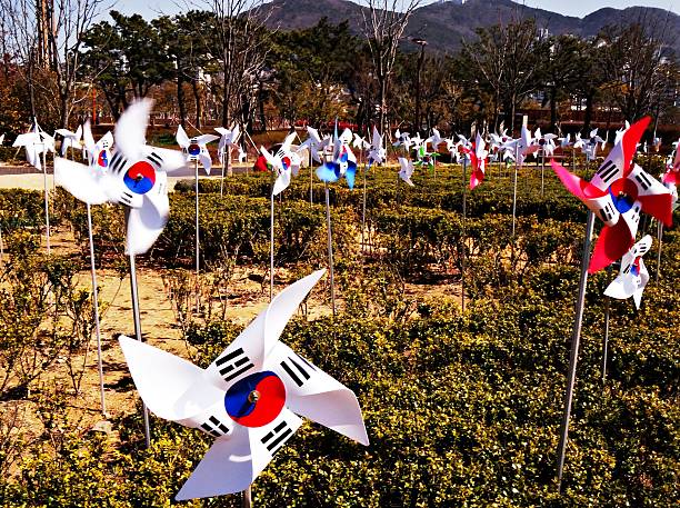 Taegeukgi pinwheel in the park