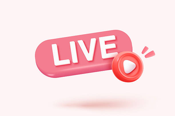 istock 3D live stream icon on social media browser, emotion in cinema frame. Social media playing video promote the idea of passive revenue generation. 3D live entertainment icon vector render illustration 2211203027