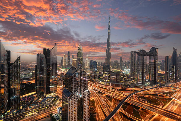 istock City skyline in Dubai at sunset 2211203131