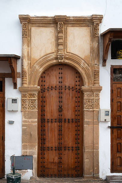 istock Traditional decorated Moroccan door in medina, Morocco 2211209504