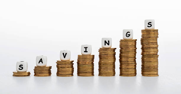 istock Word savings on stacked coins 2211210043