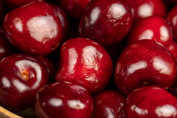 ripe cherry berries closeup , cherry fruits on the kitchen table