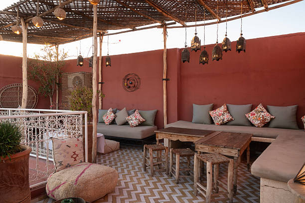 istock Rooftop lounge of a Marrakesh Riad for enjoying sunset, Morocco 2211212005