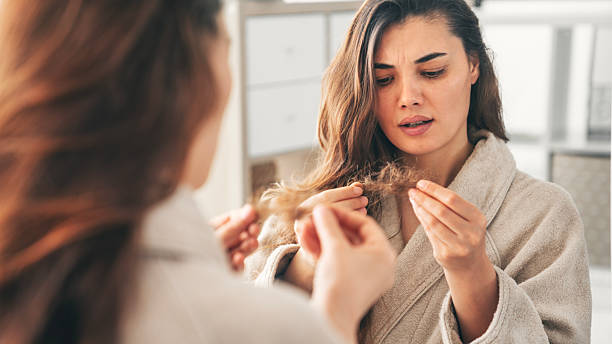 Young woman with hair problems