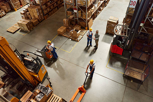 istock Above view of working day in supply chain. 2211220200