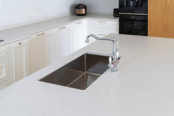 istock Chrome double lever kitchen faucet with water filter 2211221955