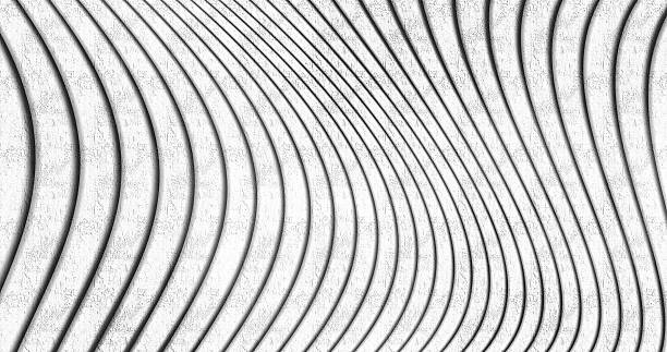Abstract background with curved plaster panels forming hypnotic waves. Scene is somewhat abstract and artistic