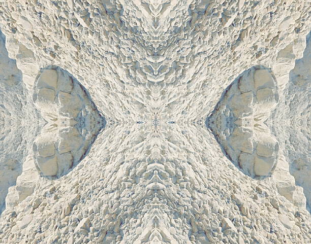 Rocky Symmetrical Pattern Aerial View White Texture Art