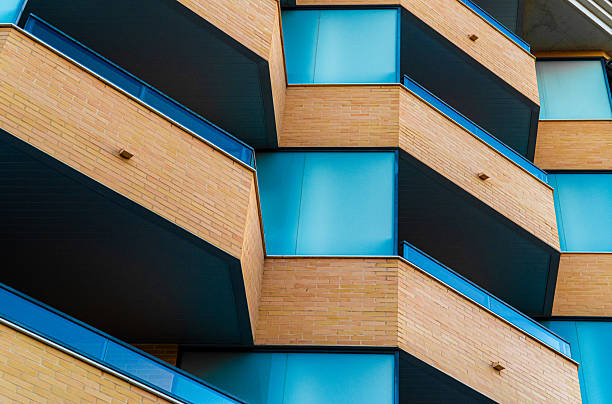 istock Perspective view of a modern building with balconies 2211224378