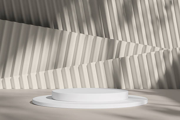 istock Clean and modern minimalist podium design with shadow, ideal for use in displays or promotional settings. 2211224509