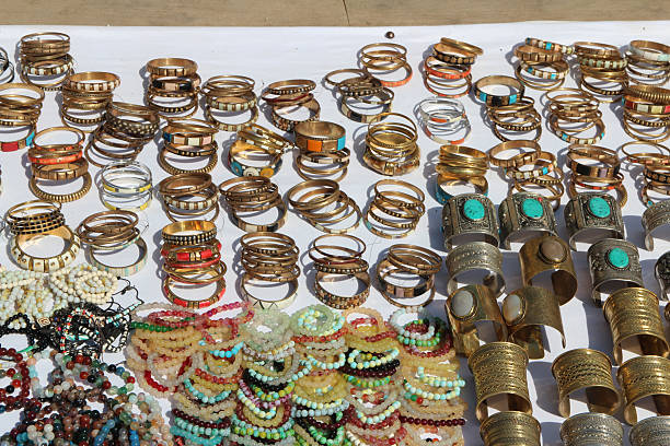istock Traditional Egyptian accessories display on the white cloth for sales 2211227951