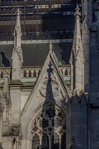 North Tower Portal of The Cathedral Church of St. John the Divine.  From left to right: SS. Thomas a Becket, Catherine, Stephen, and Alban.