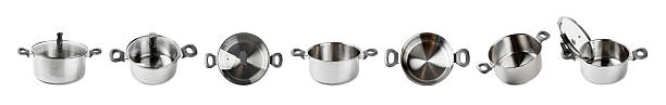 istock Stainless steel saucepan isolated on white background. Modern saucepan. Kitchen utensils. Cooking pan. Cooking concept. Mockup 2211231227
